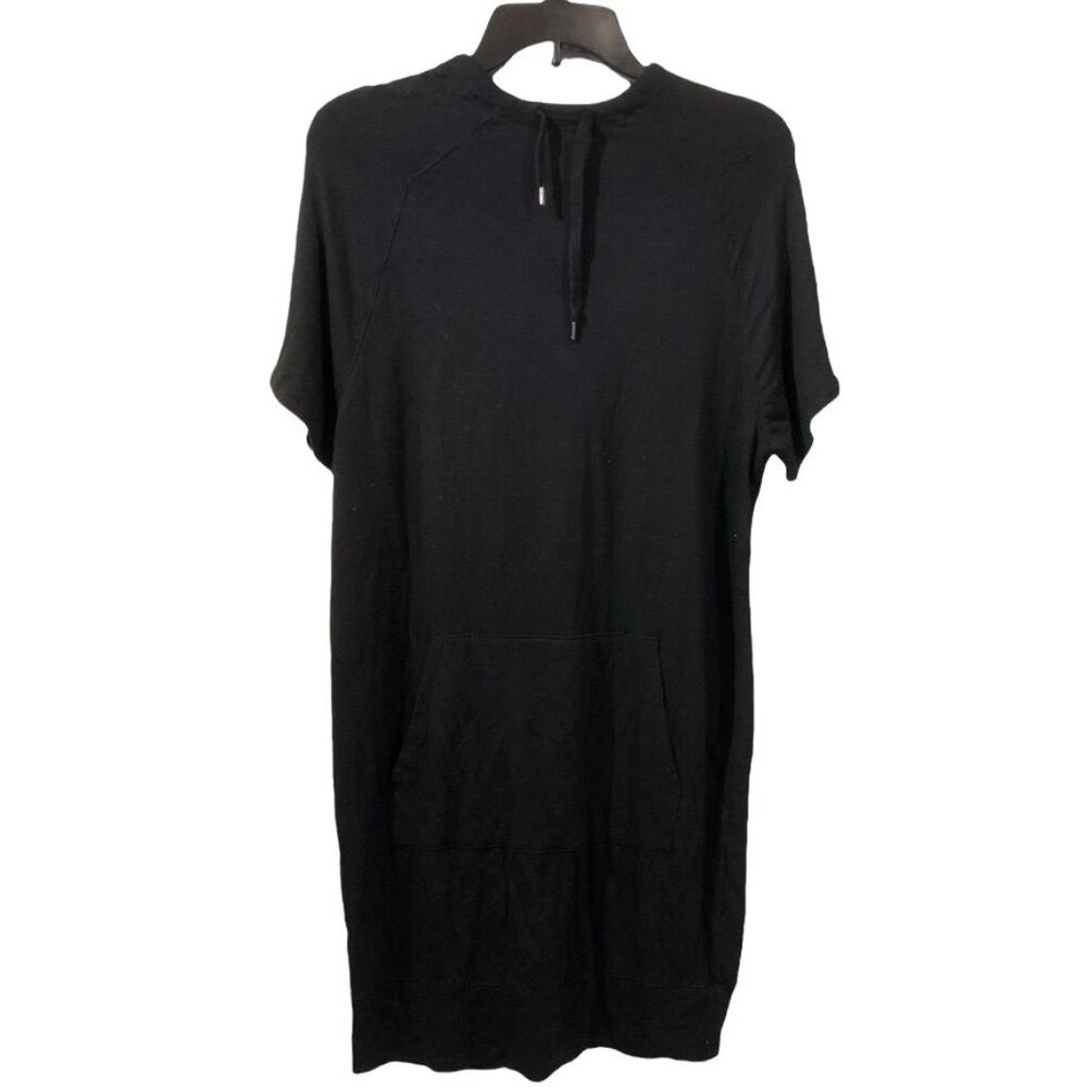 Athleta Black Hooded Pullover Dress Small Modal Womens Breathable Ladies Cute